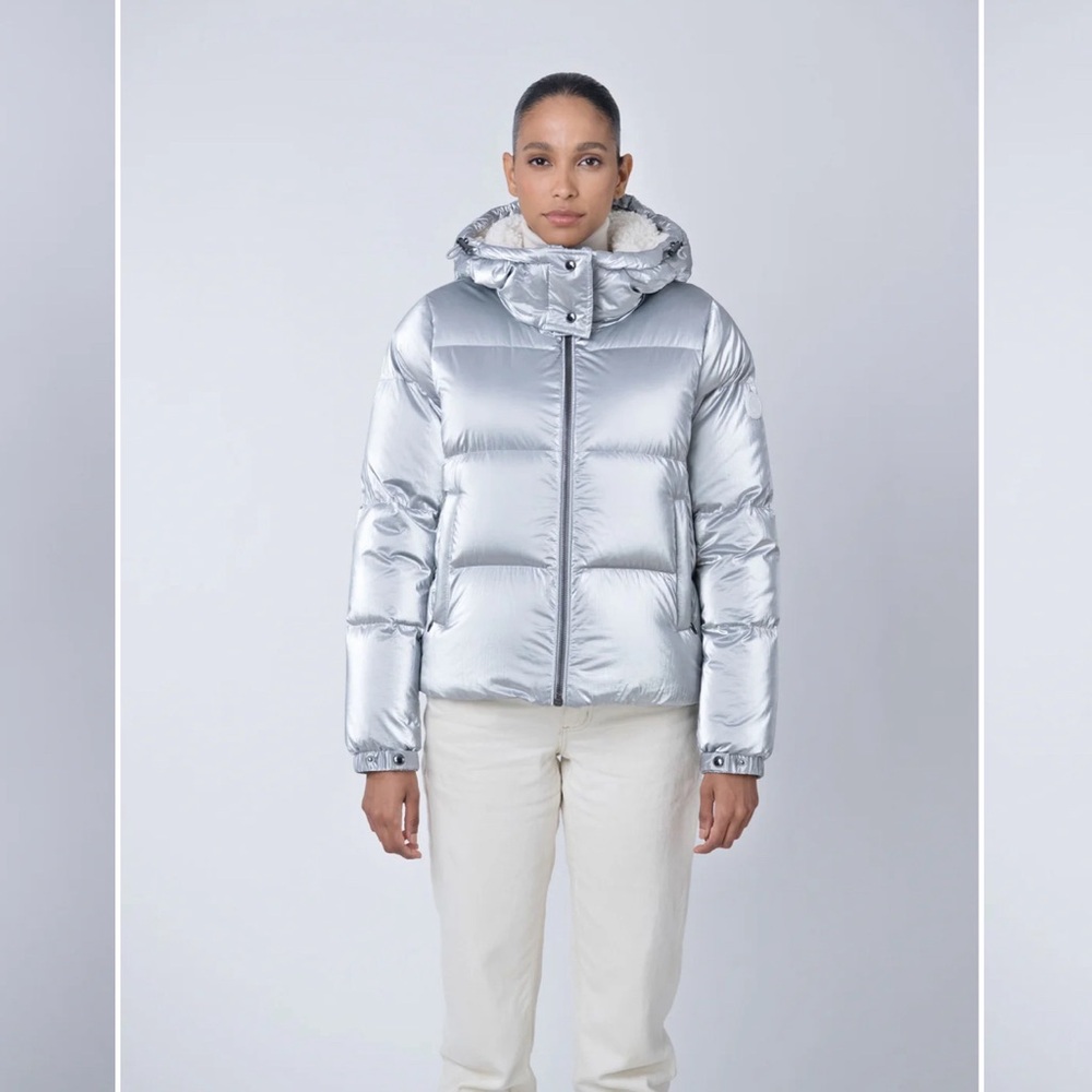 The Recycled Planet Company metallic Silver Puffer Jacket